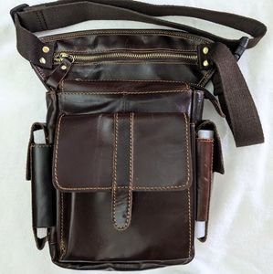 Brown Vegan Leather hip bag (Burton?) NWOT NEW Cyberpunk Dieselpunk Steampunk